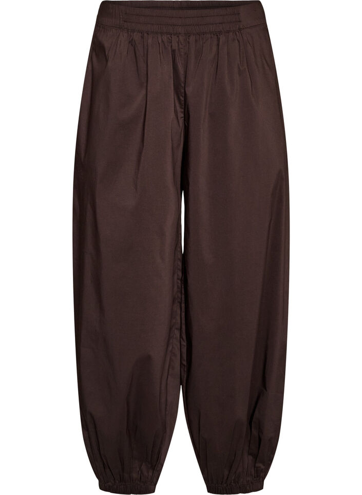 Ballonbroek met zakken en een elastische tailleband, Bruin, Packshot