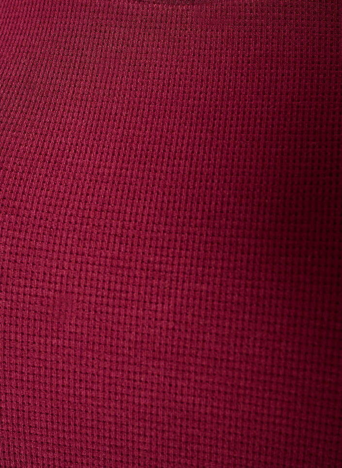Blouse met een textuur met ellebooglengte mouwen, Rood, Packshot image number 2
