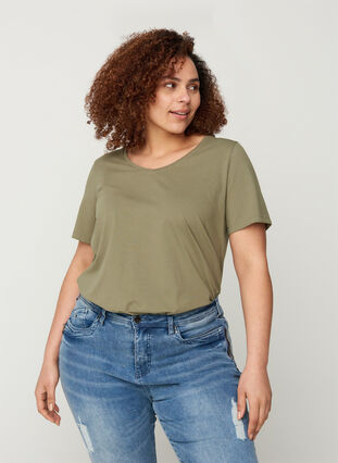 Basic t-shirt, Deep Lichen Green, Model image number 0