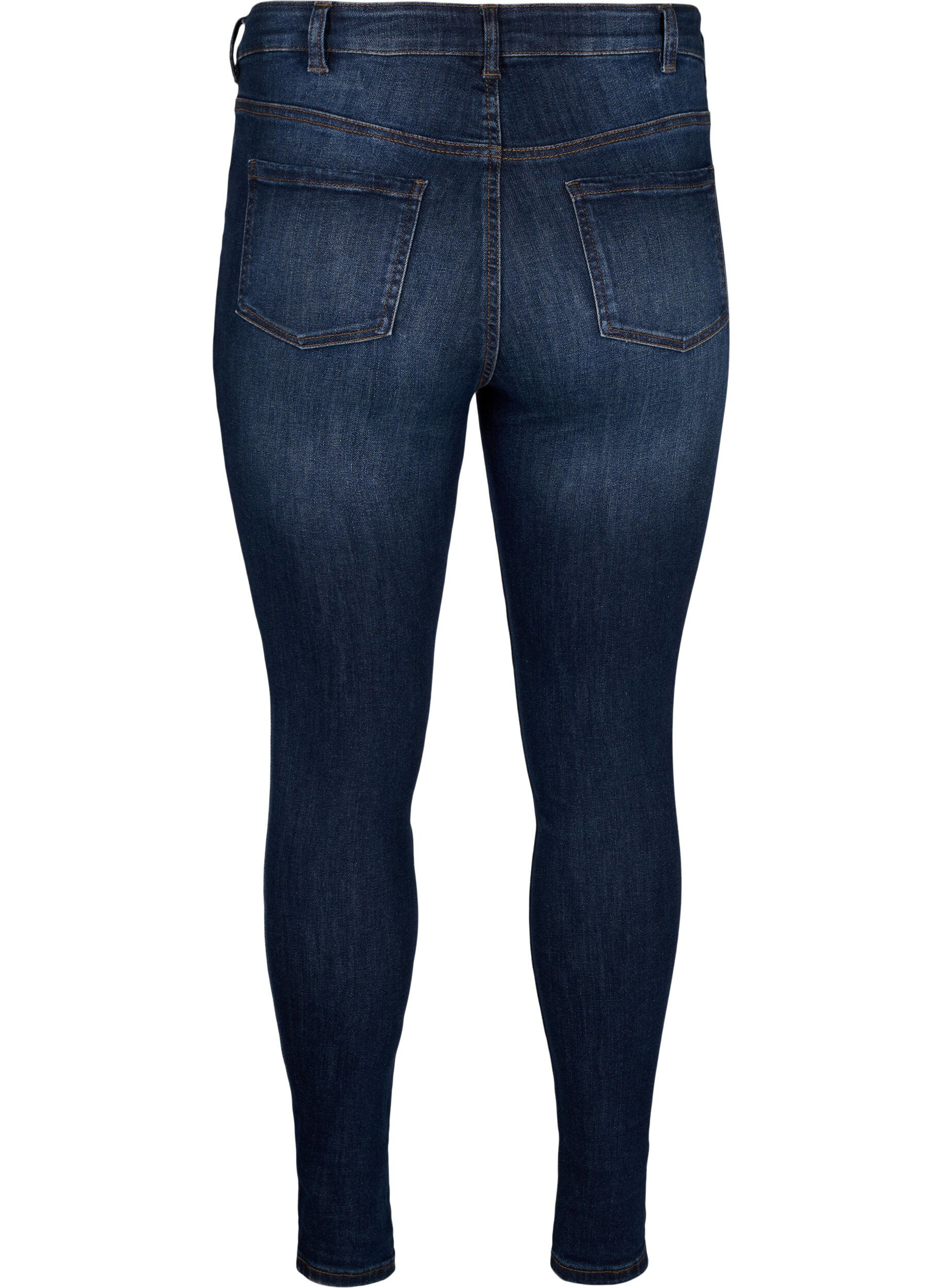 Zizzi Super smalle jeans met hoge taille, Dark Blue, Packshot image number 1