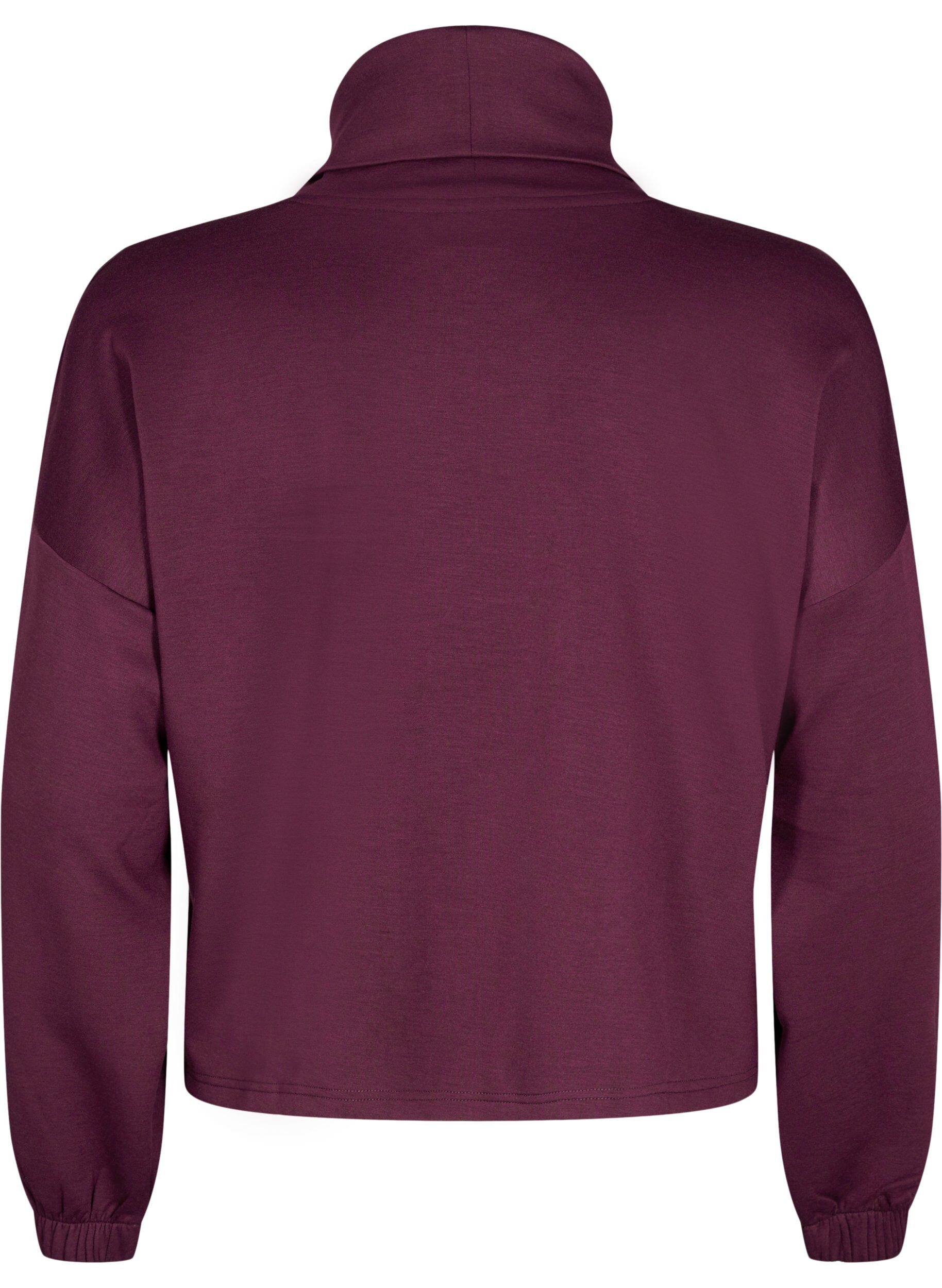 Zizzi Blouse met turtleneck in modalmix, Donker Bordeaux, Packshot image number 1