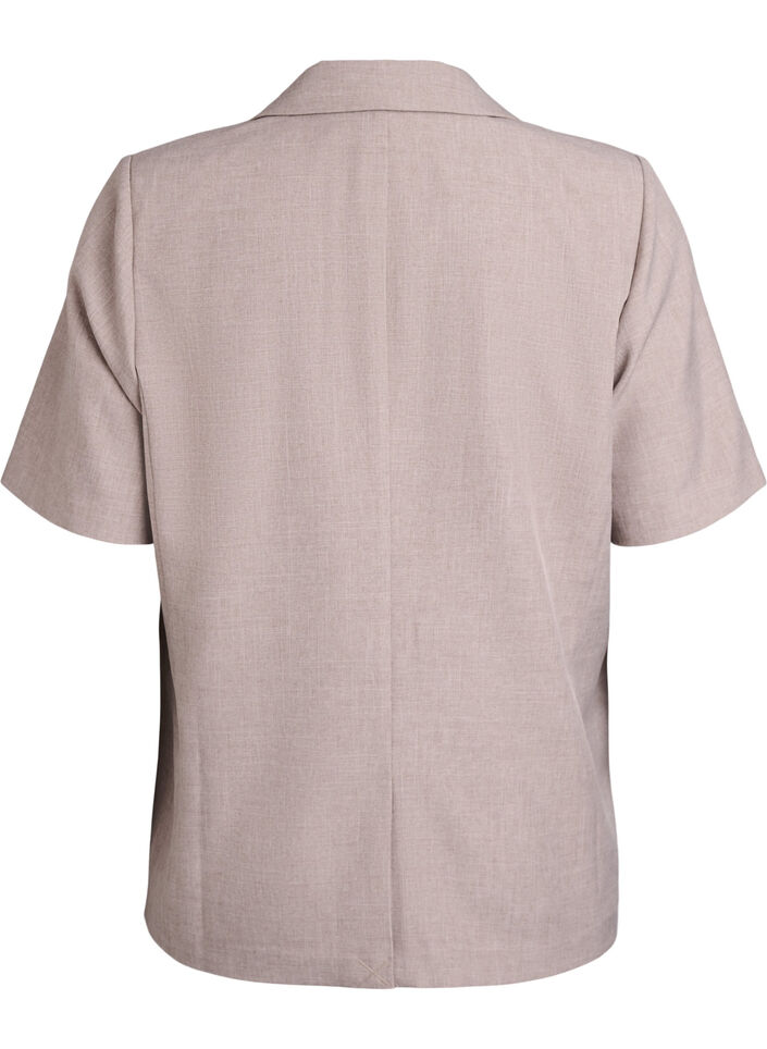 Blazer met korte mouwen en revers, Bruin, Packshot image number 1