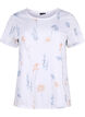 T-shirt van biologisch katoen met bloemenprint, White W. Blue flower, Packshot image number 0