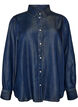 Denim blouse van lyocell met drukknopen, Blauw, Packshot image number 0