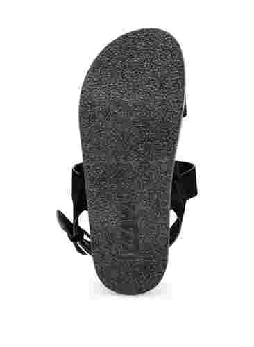 Sandaal met brede pasvorm in suède, Black, Packshot image number 3