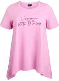 T-shirt met ronde hals en A-lijn vorm, Roze