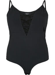 Bodystocking met kant en spaghettibandjes, Black