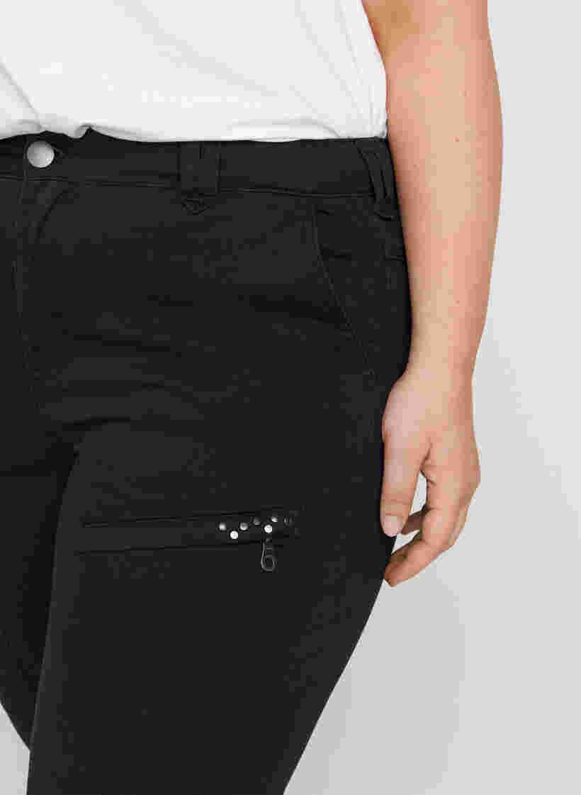 Nauwsluitende Nille capri jeans, Black, Model image number 2