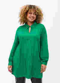 Viscose blouse met lange mouwen en overhemdkraag, Jolly Green, Model