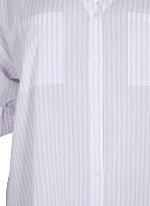 Gestreepte tuniek met v-hals en knopen, Lavender Stripe, Packshot image number 2