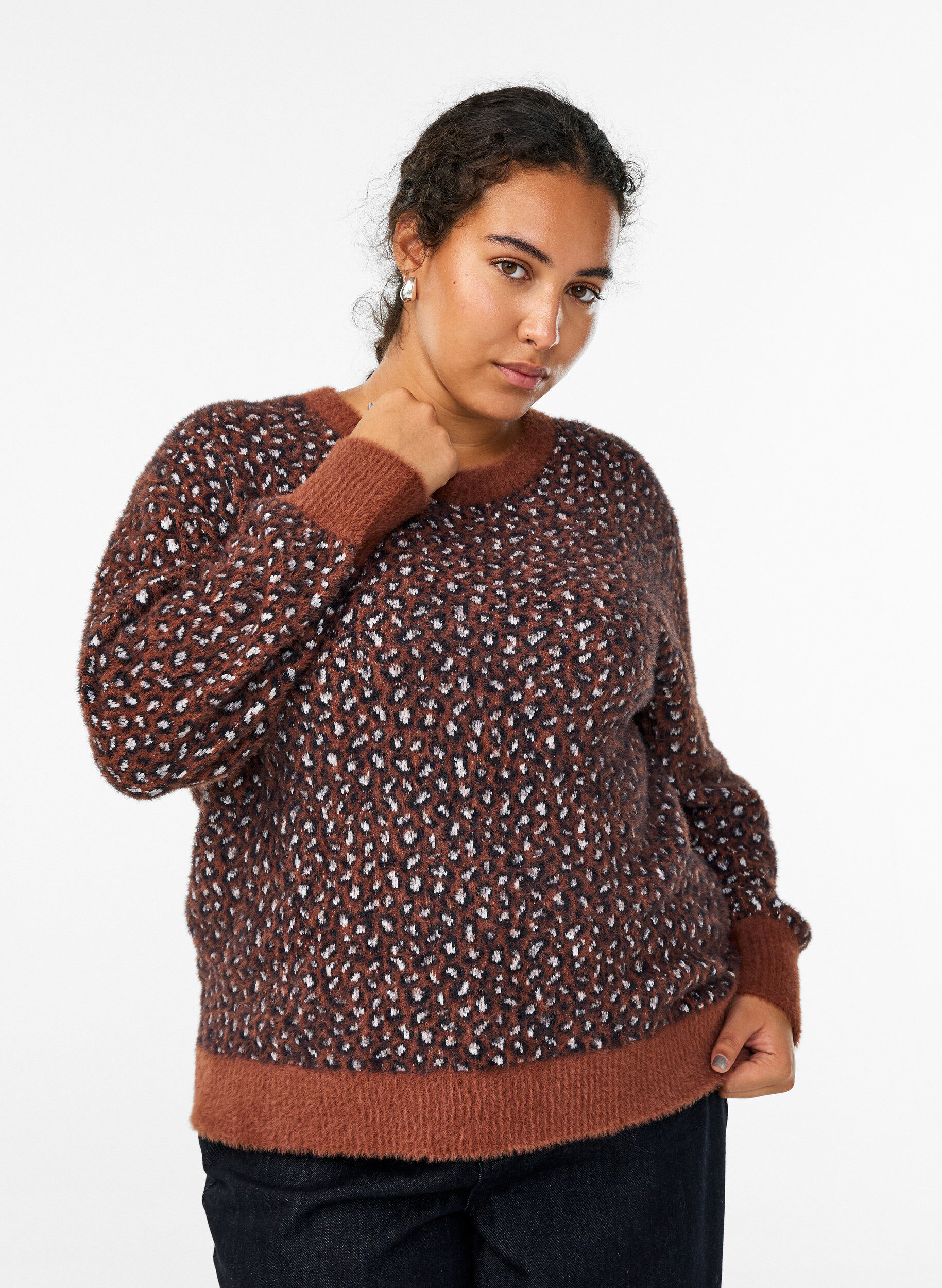 Breisel met dierenprint en zachte afwerking, Rood, Model