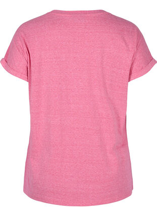 Gemêleerd t-shirt in katoen, Fandango Pink Mel, Packshot image number 1