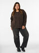 Cardigan met pailletten en knopen, Bruin, Model image number 1