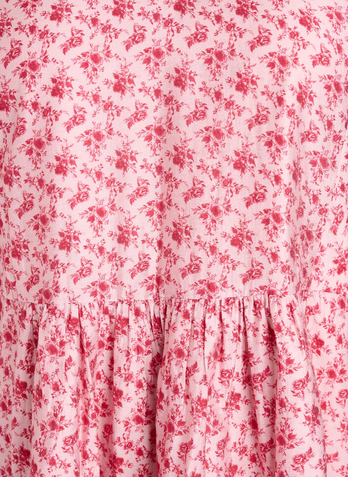 Korte viscosejurk met een empire-lijn en ballonmouwen, Rood, Packshot image number 2