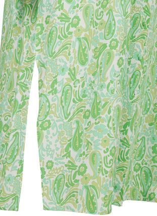 Midi-jurk van viscose met print en lange mouwen, Green Paisley AOP, Packshot image number 3