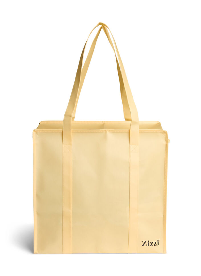 Boodschappen tas met rits or just shoppingbag, Geel, Packshot image number 0