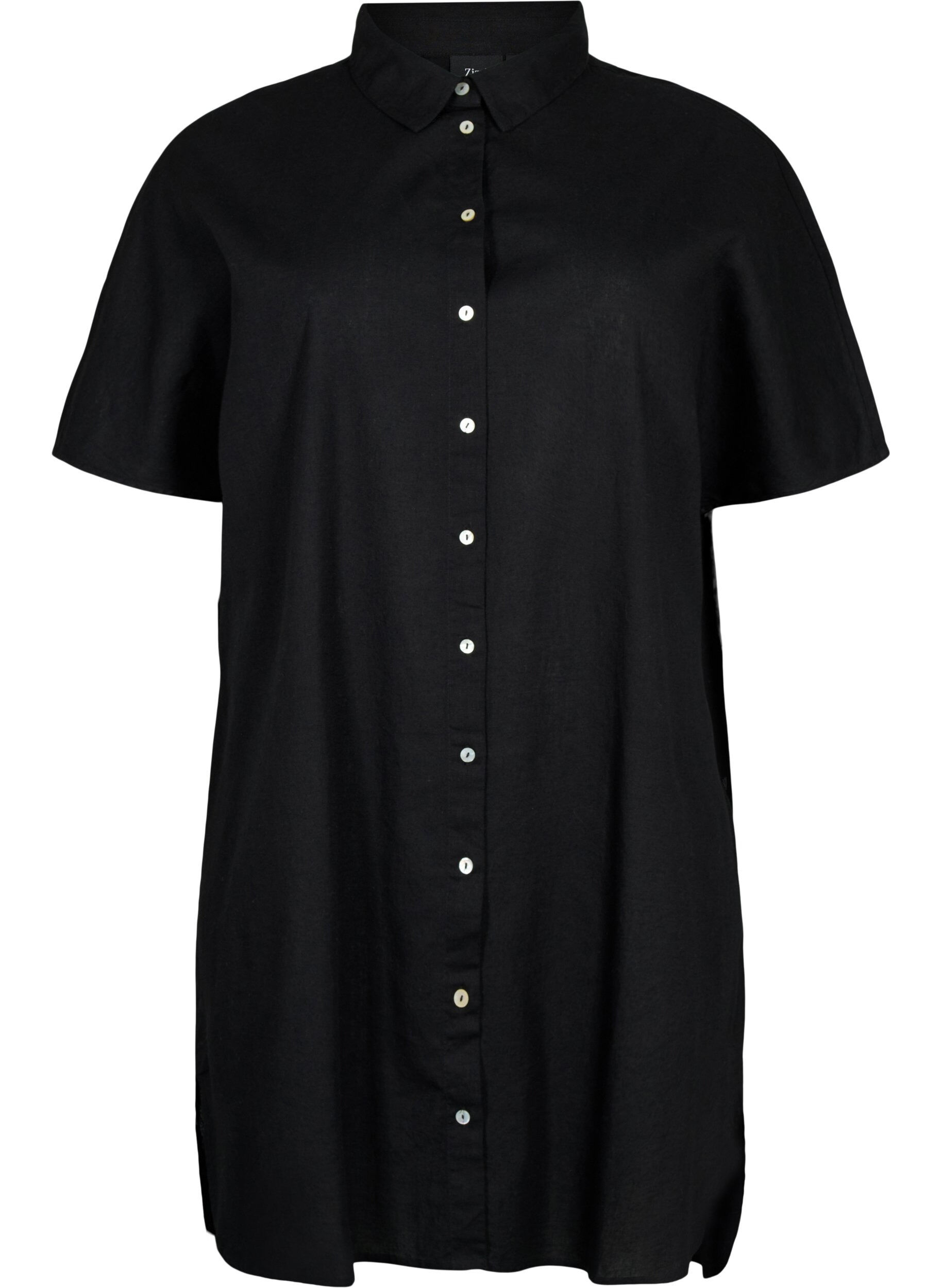 Zizzi Lang shirt met korte mouwen, Black, Packshot image number 0