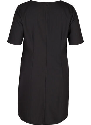 Effen etui-jurk met v-hals, Black, Packshot image number 1