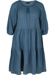 Katoenen jurk met 3/4 mouwen en strikje, Bering Sea