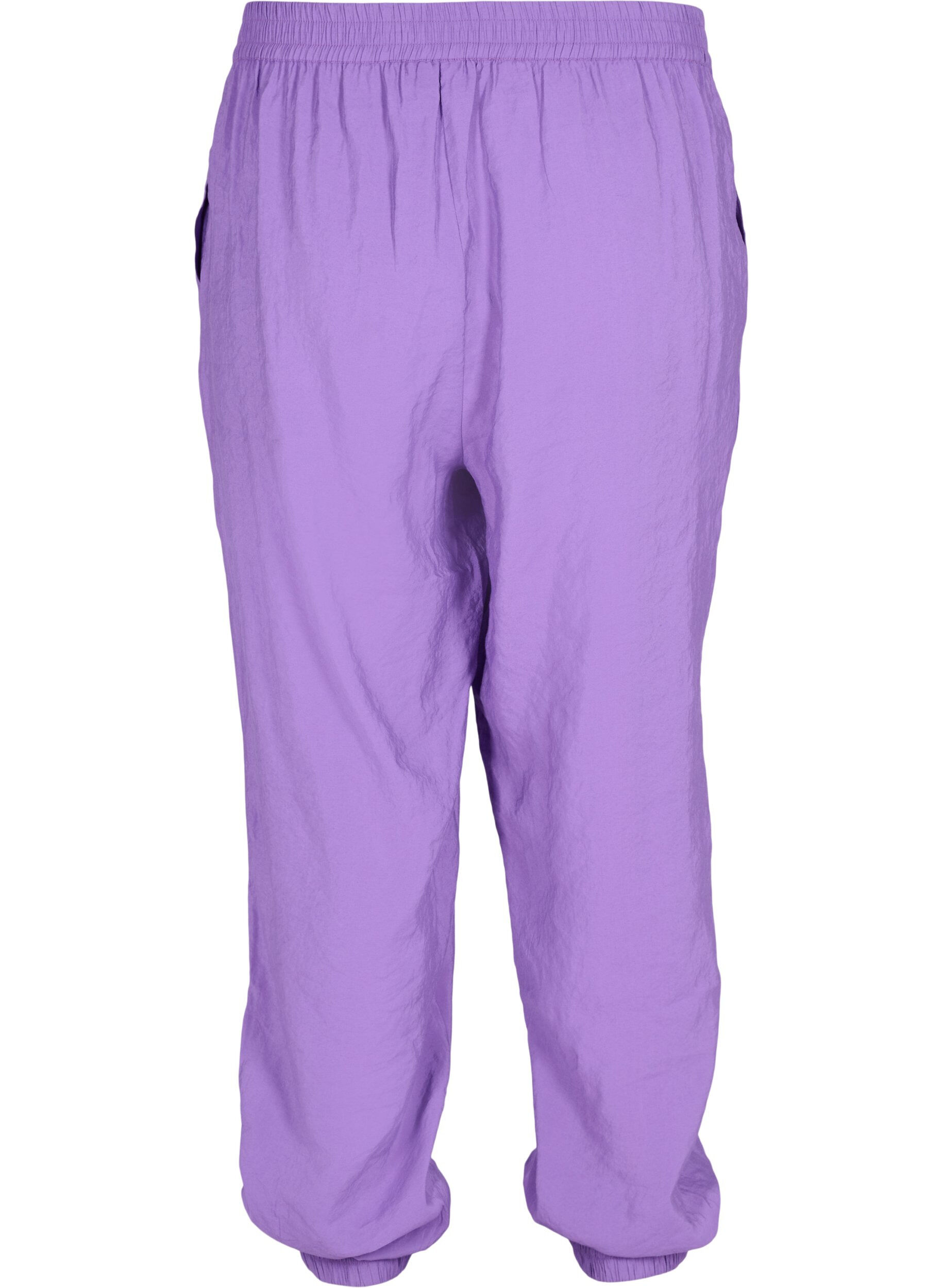 Zizzi Losse broek van viscosemix met elastische boord, Royal Lilac, Packshot image number 1