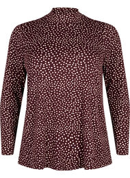 FLASH - Blouse met lange mouwen en col, Donker Bordeaux