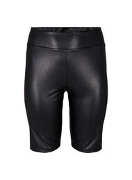 Glimmende nauwsluitende shorts met hoge taille, Black