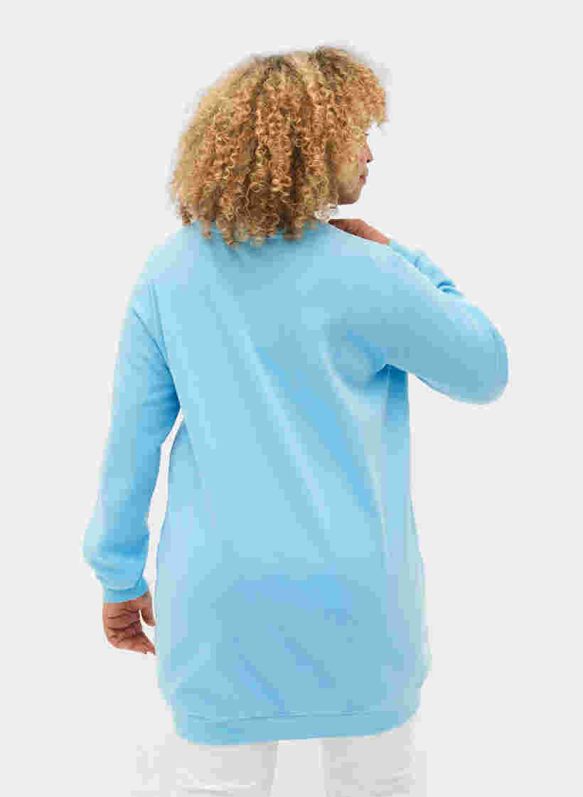 Lang sweatshirt met tekstopdruk, Baltic Sea, Model image number 1