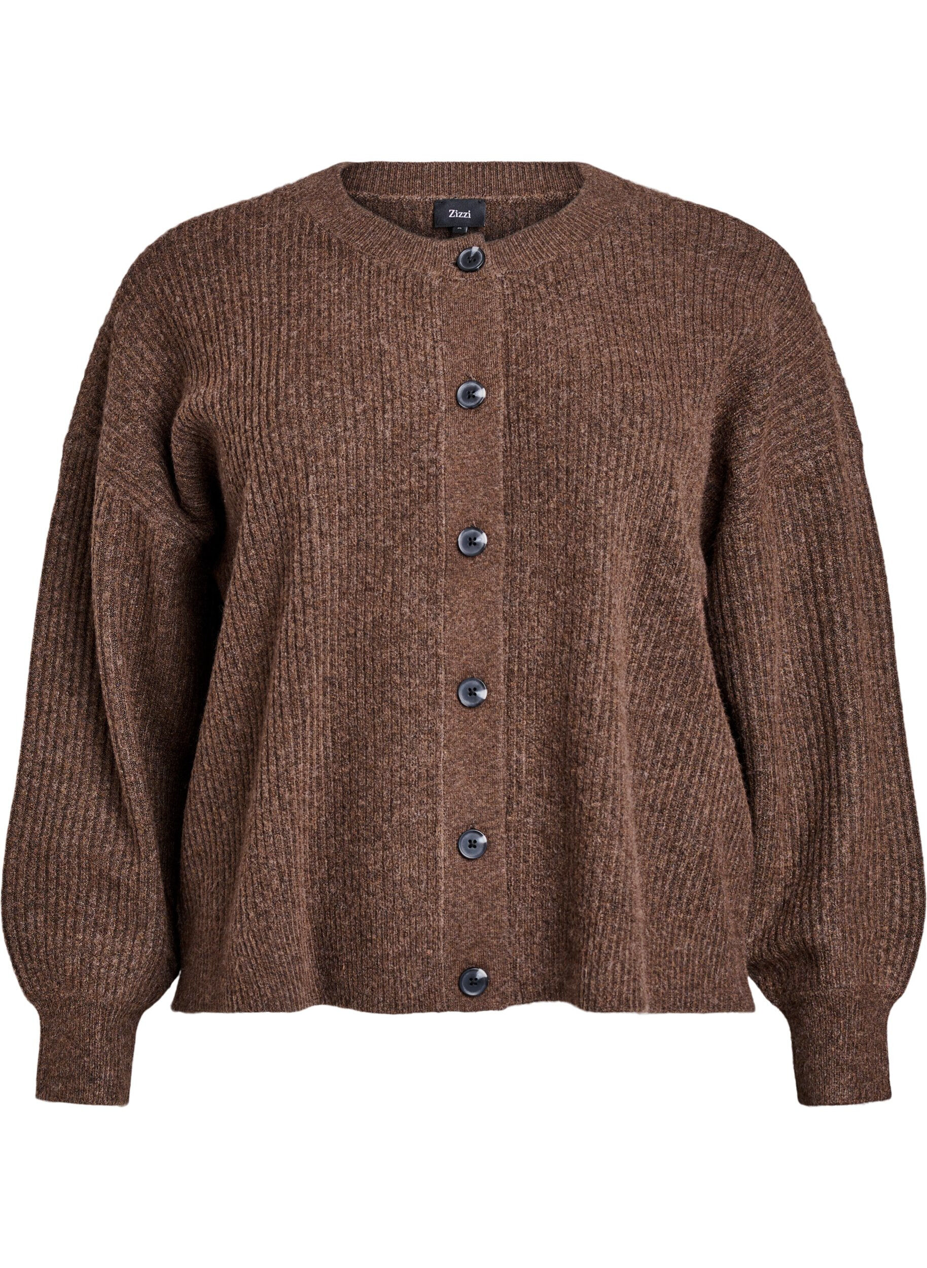 Vest van ribtricot met knopen