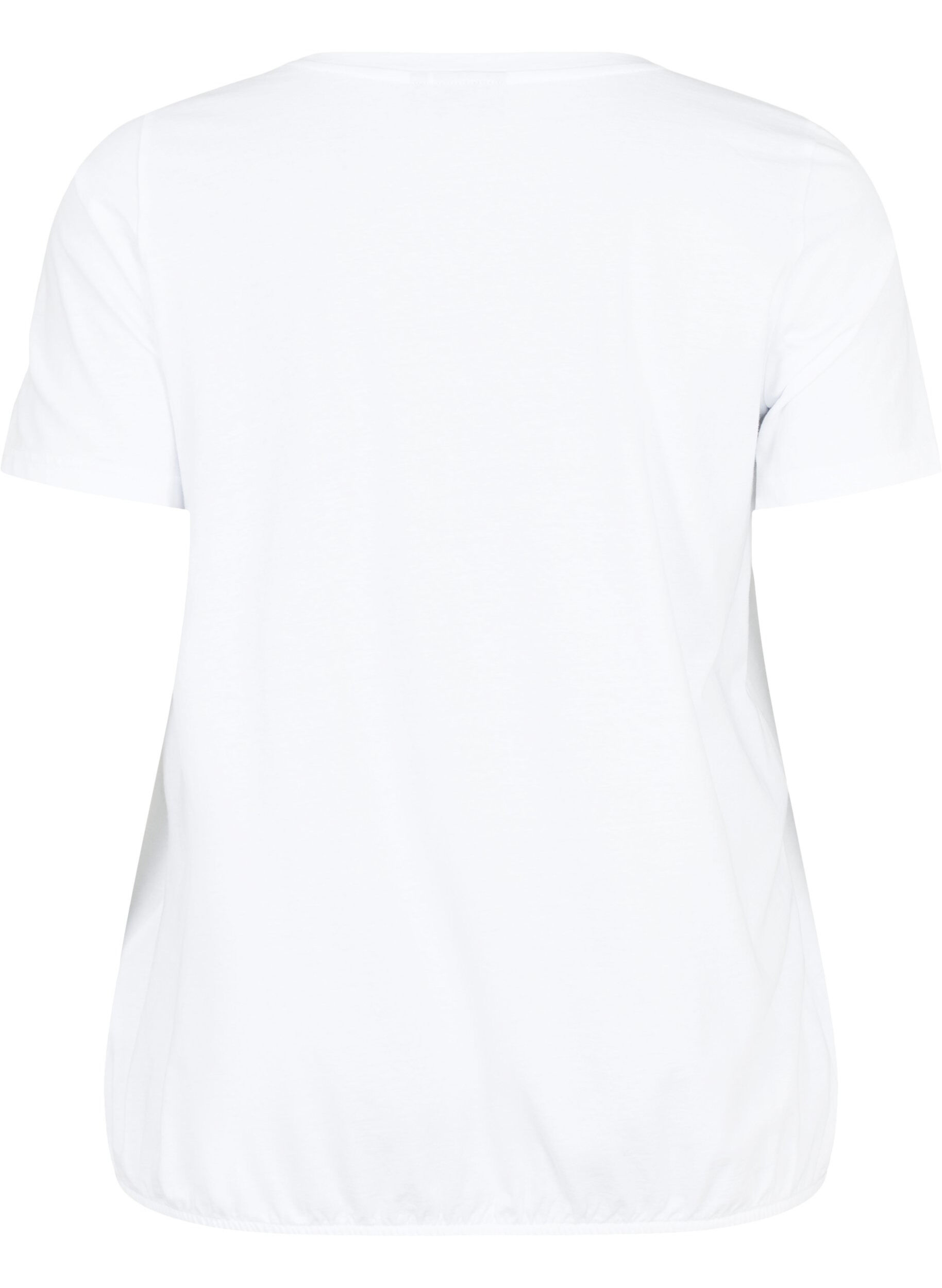 Zizzi Katoenen T-shirt met print, B. White w. Believe, Packshot image number 1