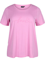 Katoenen T-shirt met ronde hals en print, RoseBloom W. Love