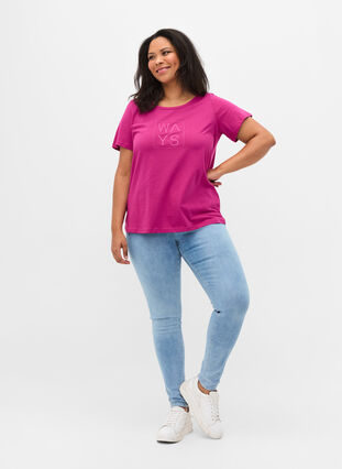 Katoenen t-shirt met print , Festival Fuchsia WAY, Model image number 2