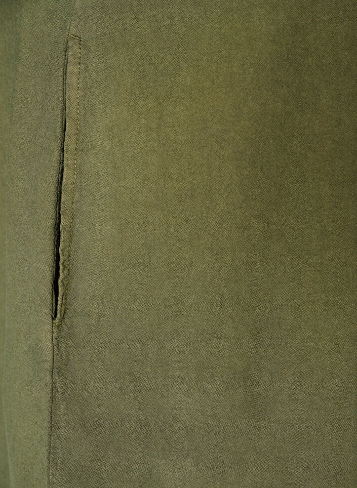 Katoenen jurk met korte mouwen en zakken, Groen, Packshot image number 3