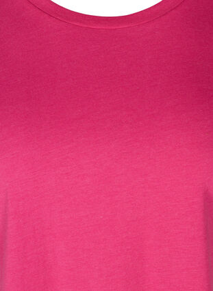 T-shirt met mix van katoen, Fuchsia Purple Mel., Packshot image number 2