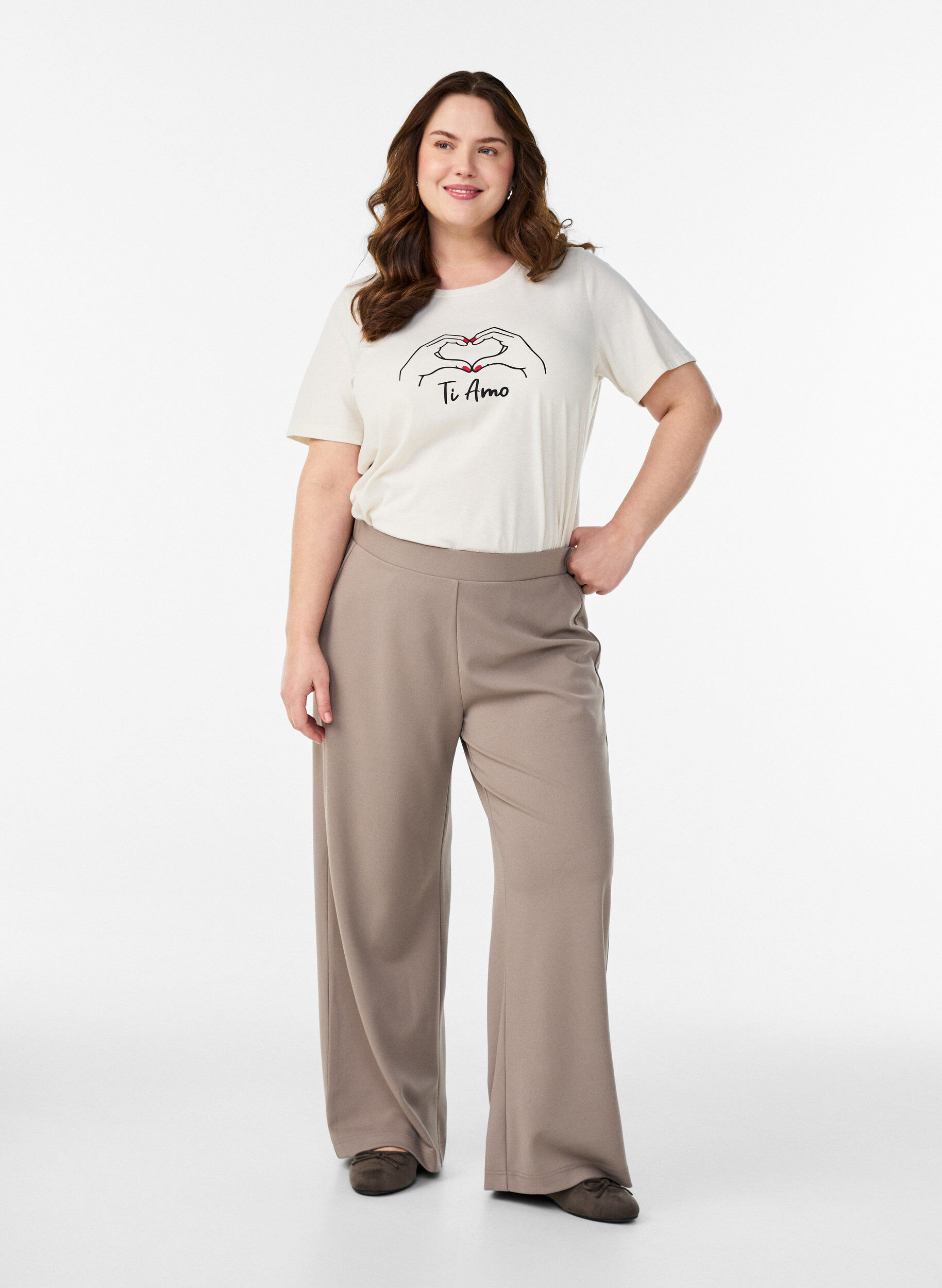 ZizziT-shirt met print, Wit, Model image number 1