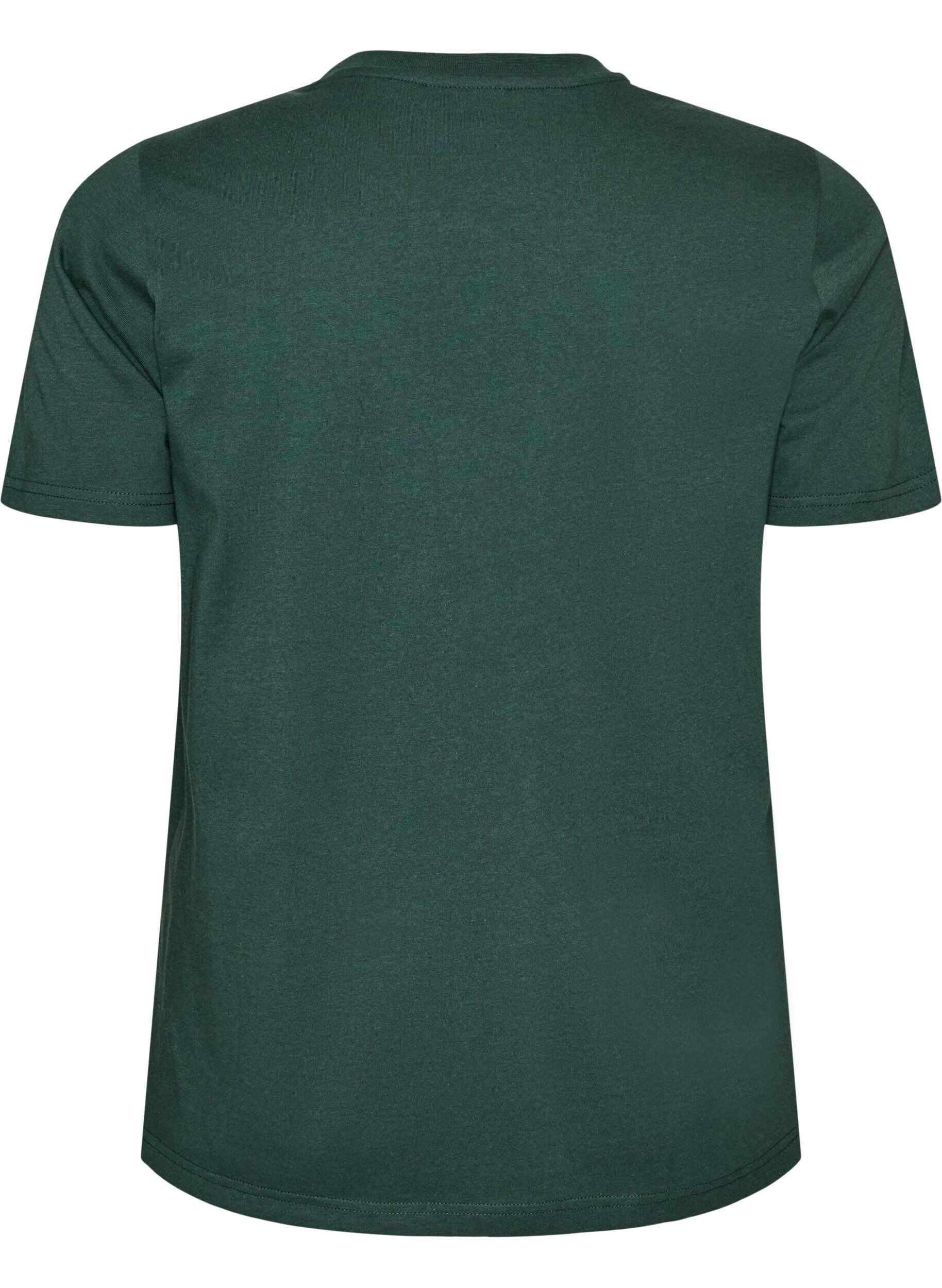 ZizziT-shirt van biologisch katoen met print, Groen, Packshot image number 1