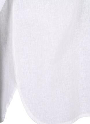 Shirtblouse met knoopsluiting van katoen-linnenmix, Bright White, Packshot image number 3