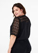Overhemdblouse met korte kanten mouwen, Black, Model image number 1