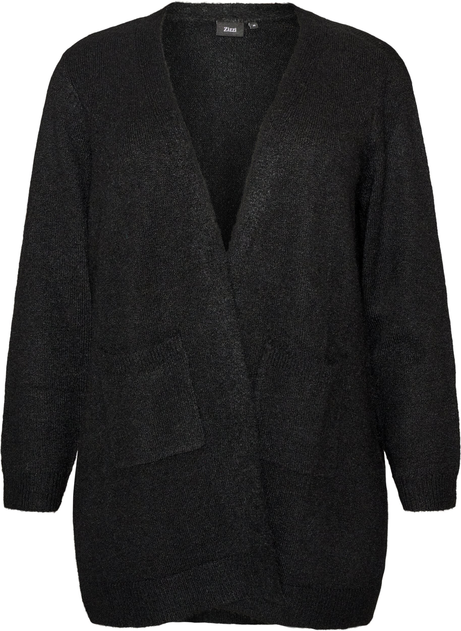 ZizziLang vest met zakken, Zwart, Packshot image number 0