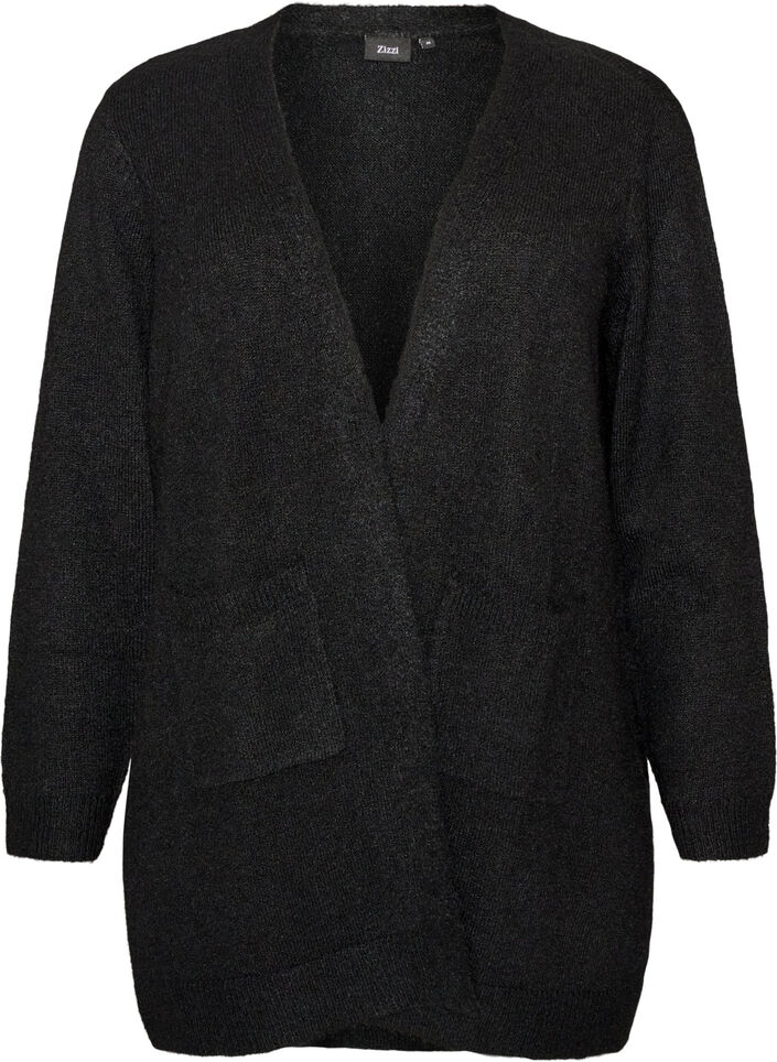 Lang vest met zakken, Zwart, Packshot image number 0