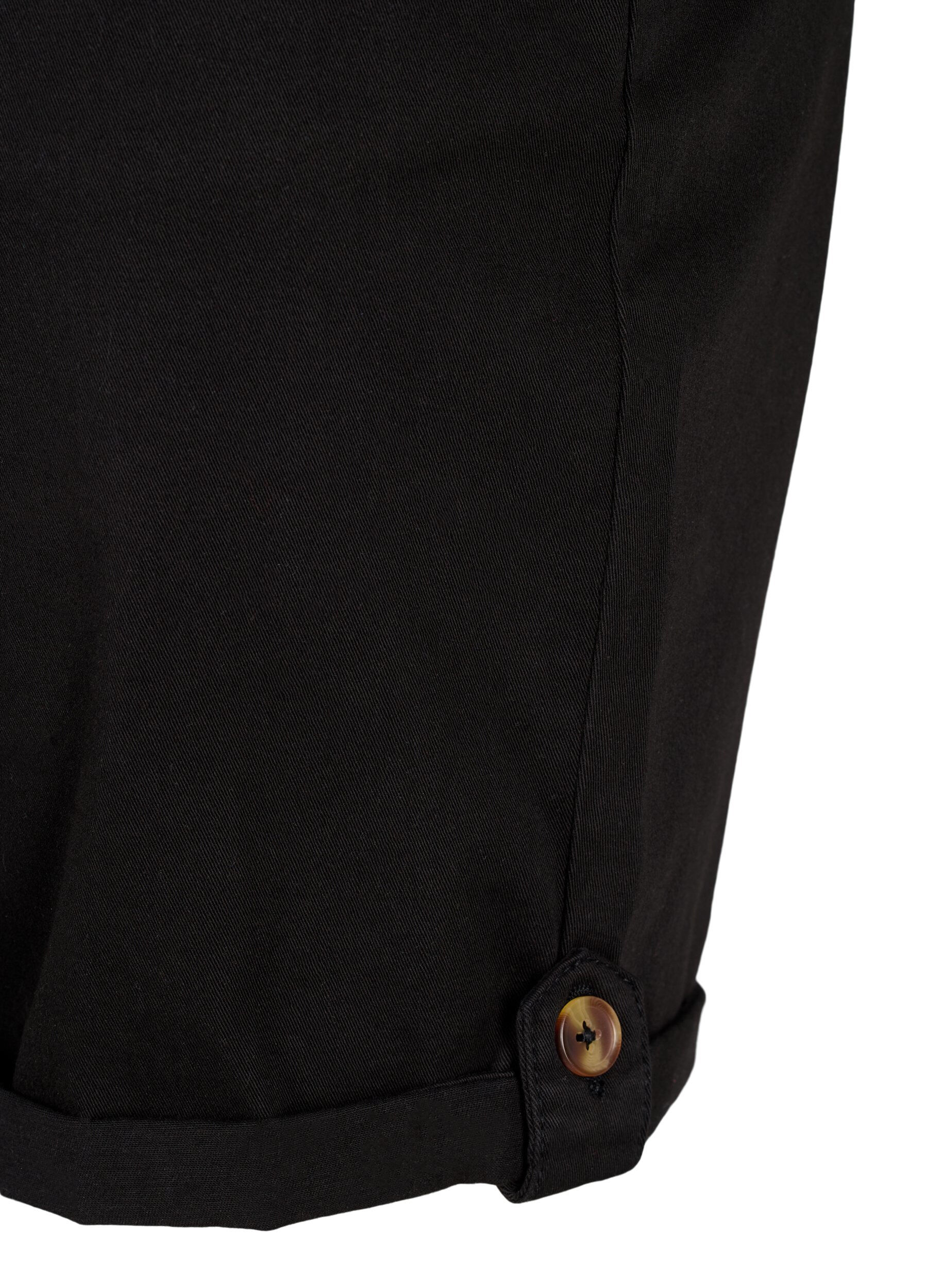 Zizzi Korte chino broek met zakken, Black, Packshot image number 3