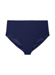 Bikinibroekje met hoge taille en textuur, Blauw