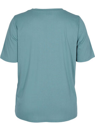 T-shirt met korte mouwen in ribstof, Goblin Blue, Packshot image number 1