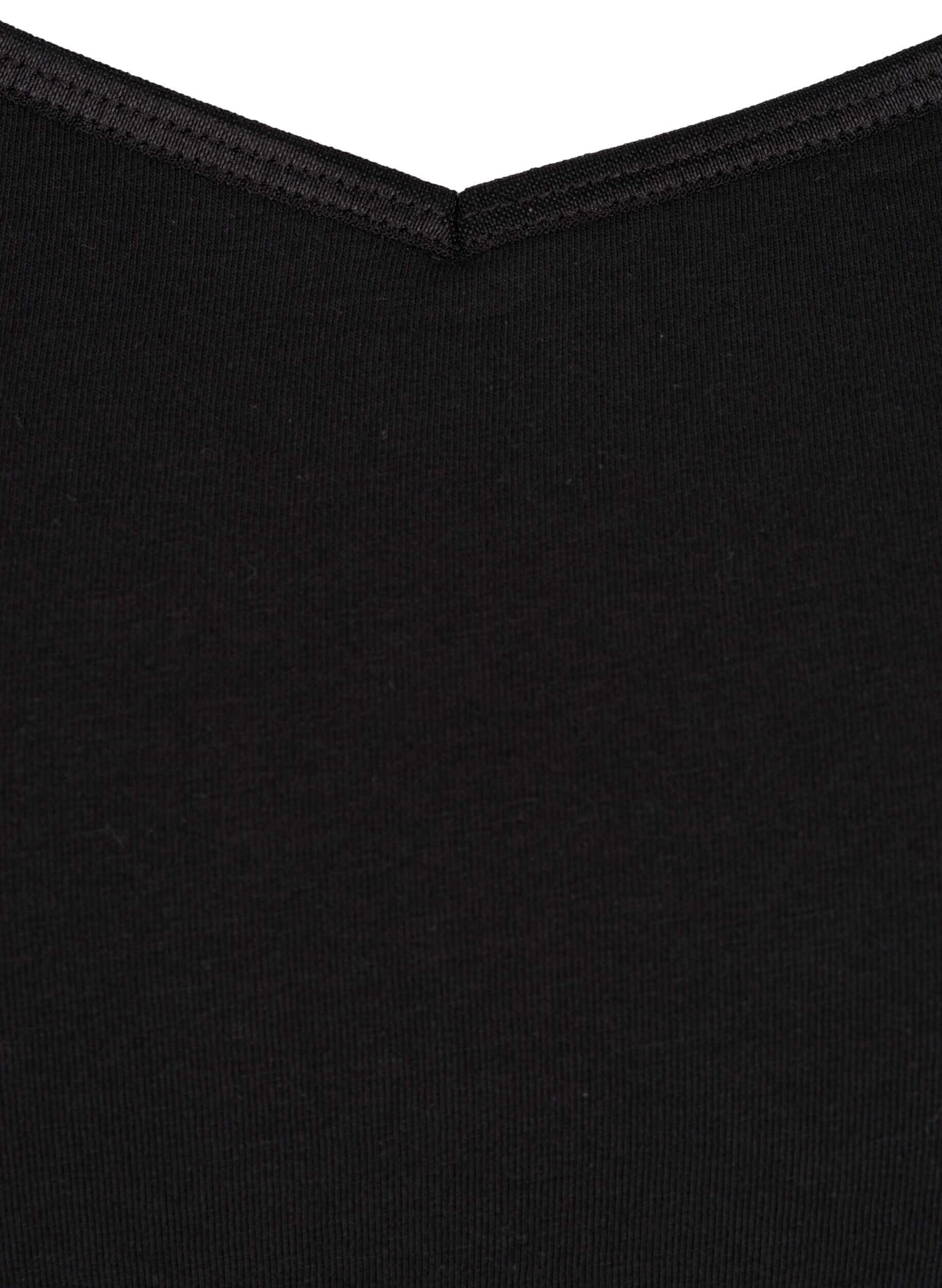 Zizzi Basic top met dunne bandjes, Black, Packshot image number 2