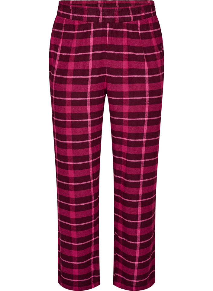 Geruite katoenen pyjamabroek, Rood, Packshot image number 0