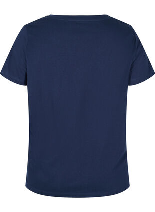 Biologisch katoenen t-shirt met leuk detail, Navy Blazer, Packshot image number 1