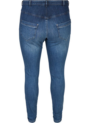 Extra slim fit Nille jeans met hoge taille, Dark blue denim, Packshot image number 1