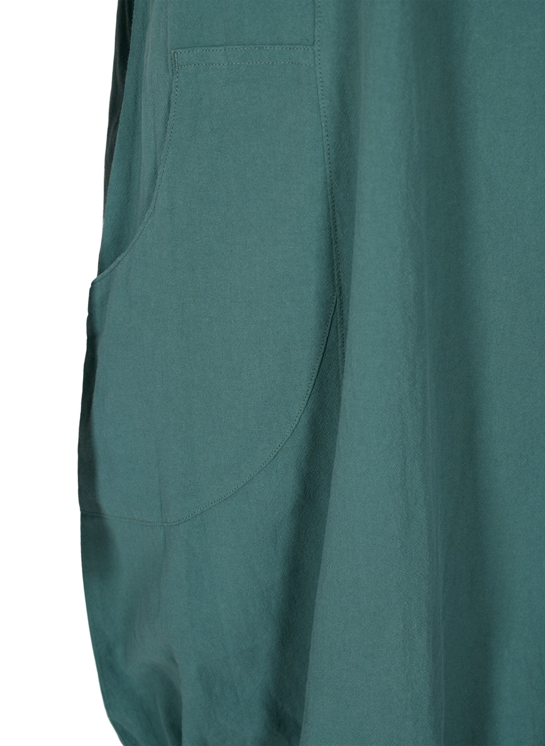 ZizziKatoenen jurk met korte mouwen, Groen, Packshot image number 3
