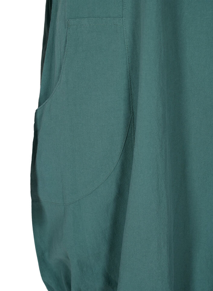 Katoenen jurk met korte mouwen, Groen, Packshot image number 3