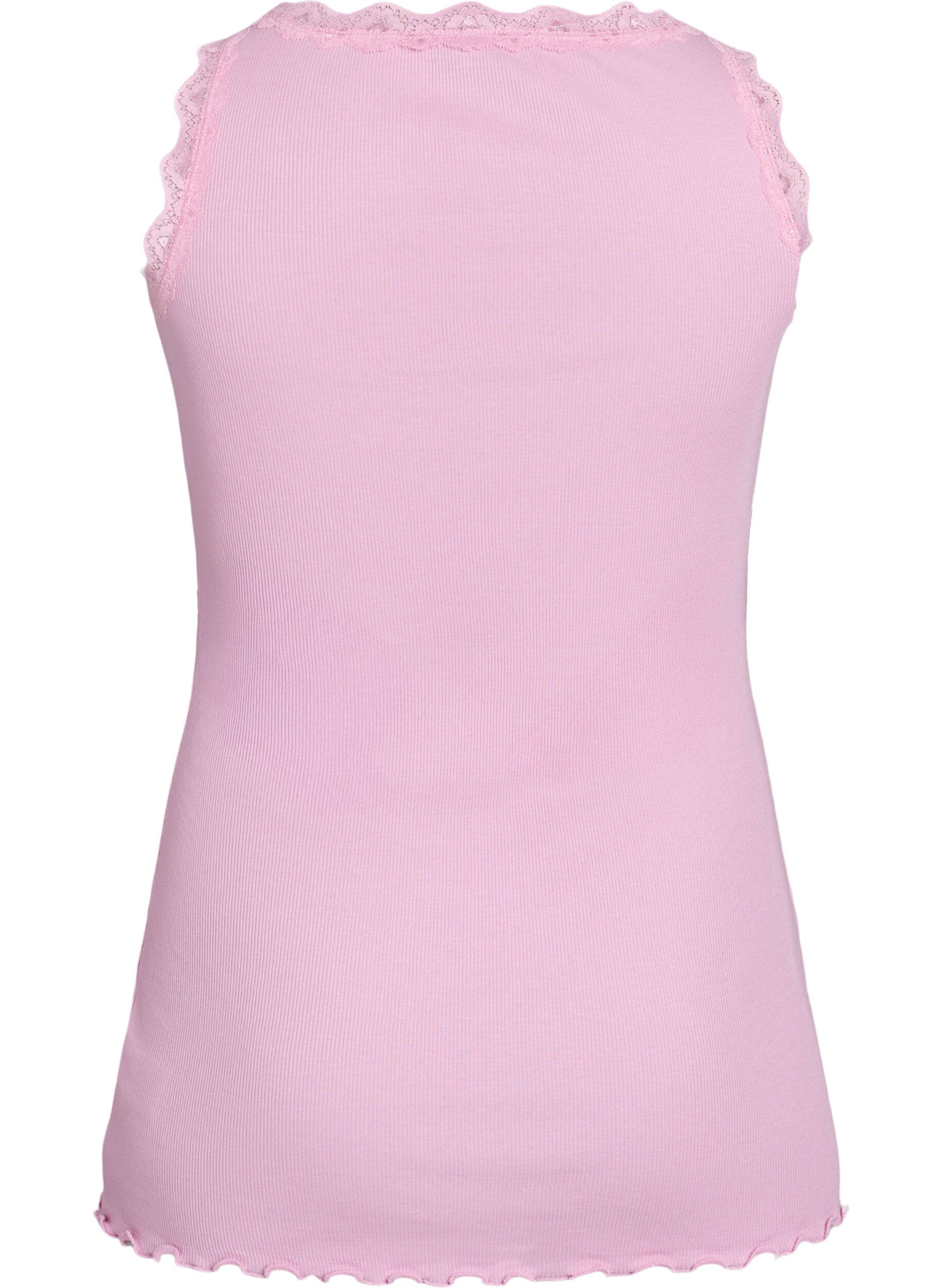 ZizziTop met kanten rand, Roze, Packshot image number 1
