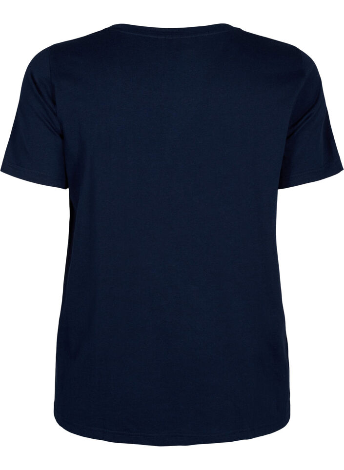 Katoenen T-shirt met tekst, Navy B. Orlando, Packshot image number 1